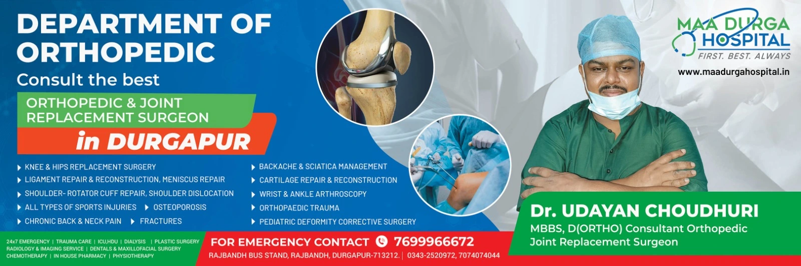 Dr. Udayan Choudhury, Orthopedic Surgeon at Maa Durga Hospital